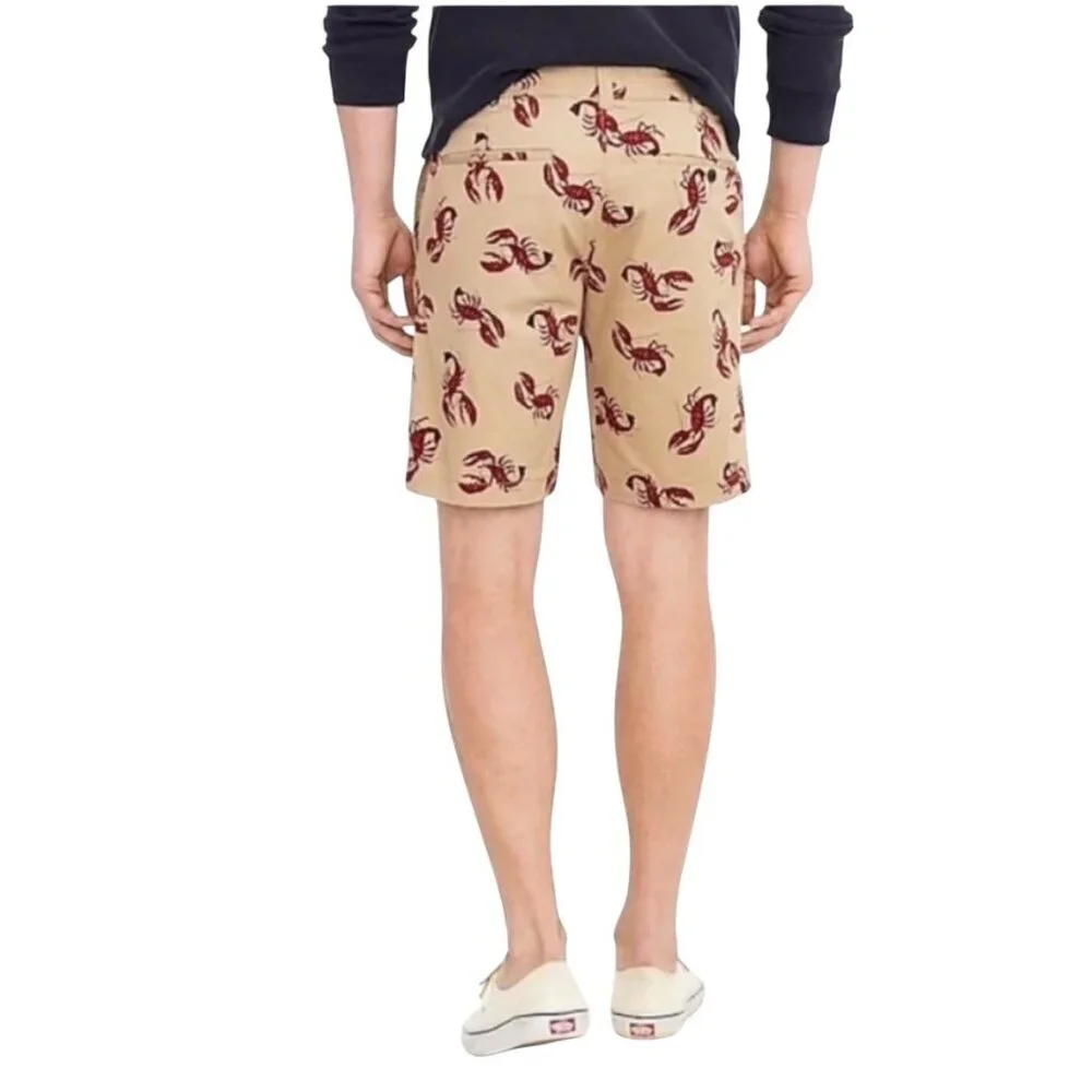 J.Crew Chino Lobster Shorts 30 Men Coastal Graphic Brunch Party
